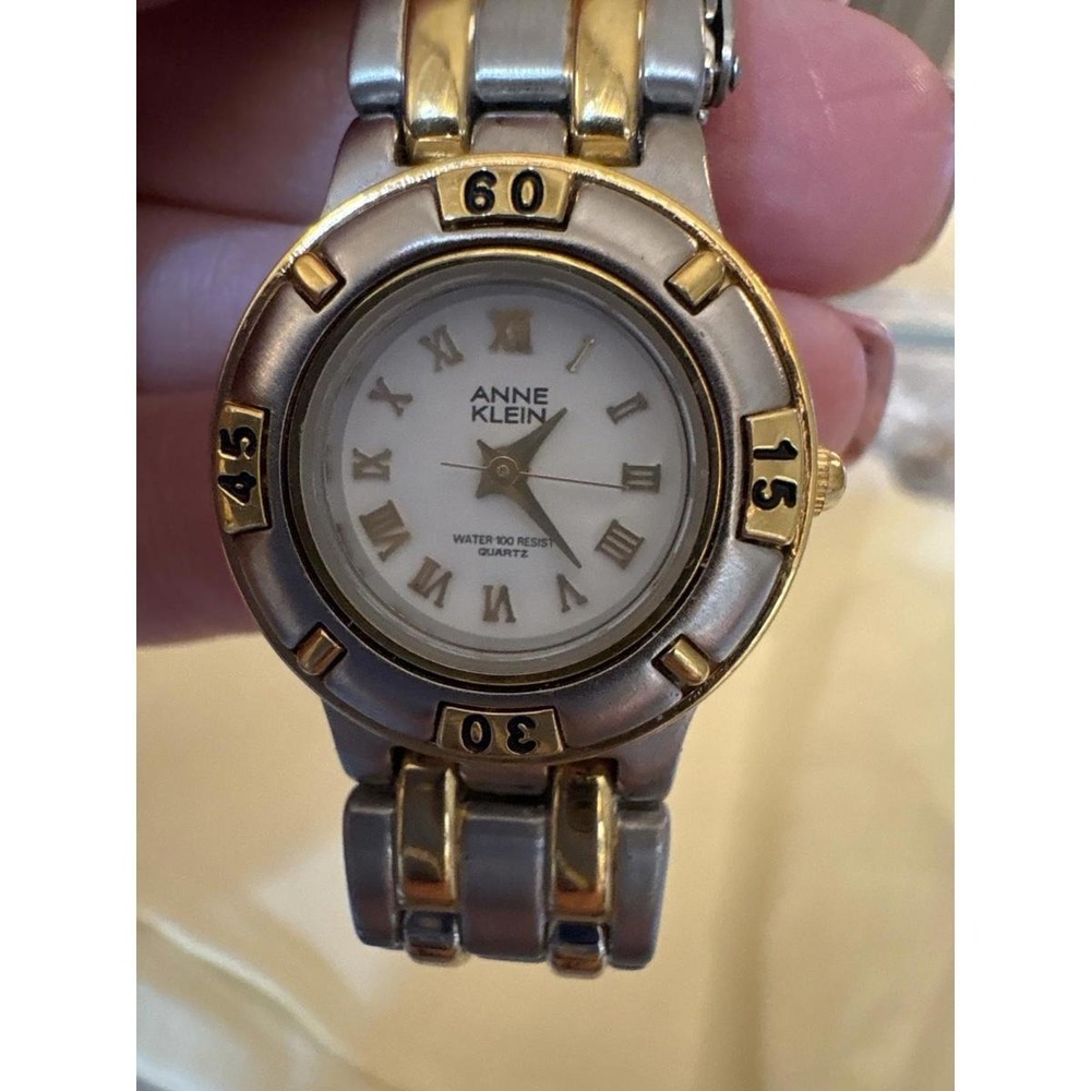 Anne Klein Two Tone Roman Numeral Quartz Watch Water 100 Resist